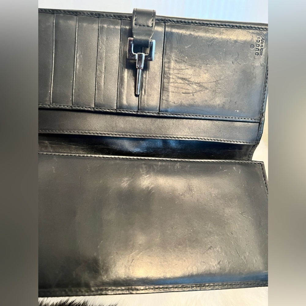 Authentic Gucci Vintage Guccissima Black Jackie O Long Wallet - Picture 8 of 11